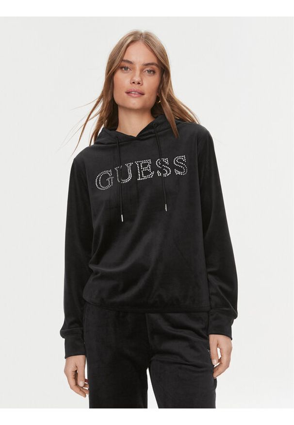 Guess Bluza Couture V4RQ25 KBXI2 Czarny Regular Fit. Kolor: czarny. Materiał: syntetyk