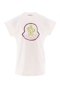 MONCLER KIDS - Bawełniana koszulka z logo. Kolor: biały. Materiał: bawełna. Wzór: kolorowy, nadruk