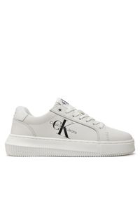 Calvin Klein Jeans Sneakersy Chunky Cupsole Laceup Mon Lth Wn YW0YW00823 Biały. Kolor: biały. Materiał: skóra