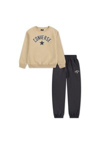 Zestaw dresowy dla dzieci Converse CNBV Heritage Est Po. Okazja: na uczelnię. Kolor: beżowy, wielokolorowy, czarny. Materiał: dresówka. Styl: elegancki #1
