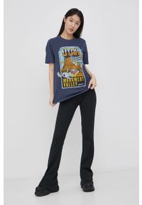 Superdry T-shirt damski kolor granatowy. Okazja: na co dzień. Kolor: niebieski. Materiał: dzianina. Wzór: nadruk. Styl: casual #5