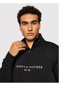 TOMMY HILFIGER - Tommy Hilfiger Bluza Logo Mockneck MW0MW20954 Czarny Regular Fit. Kolor: czarny. Materiał: syntetyk #3