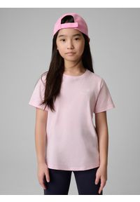 4f - 4F T-shirt regular z nadrukiem dziewczęcy - różowy 164 (13-14 lat). Okazja: na co dzień, na spacer, na uczelnię. Kolor: różowy. Materiał: bawełna, materiał, dzianina, jeans, skóra. Wzór: nadruk. Sezon: lato. Styl: klasyczny, casual #2