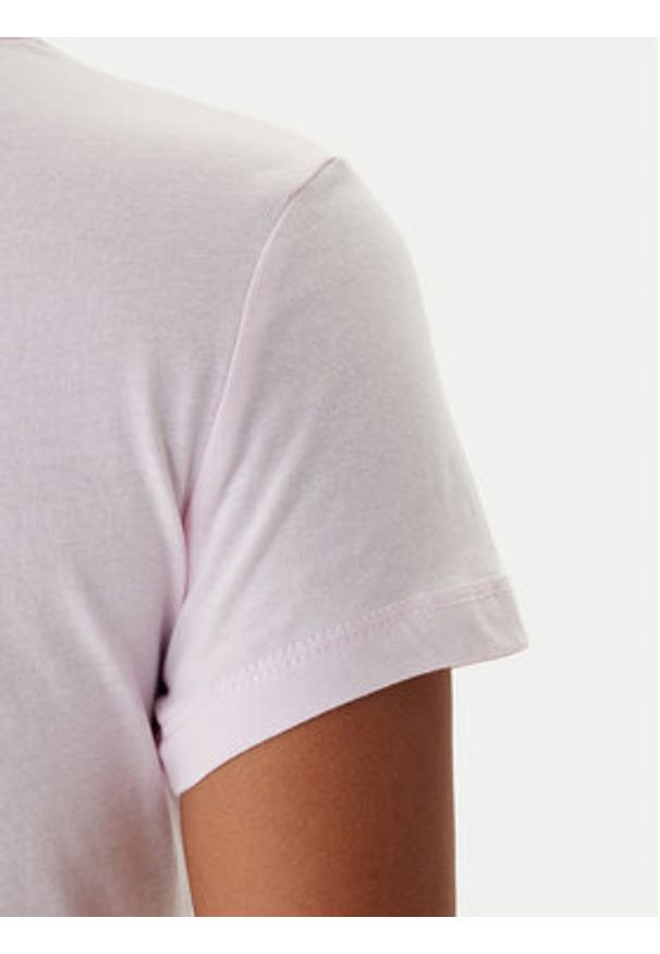 Tommy Jeans T-Shirt DW0DW22273 Różowy Slim Fit. Kolor: różowy. Materiał: bawełna