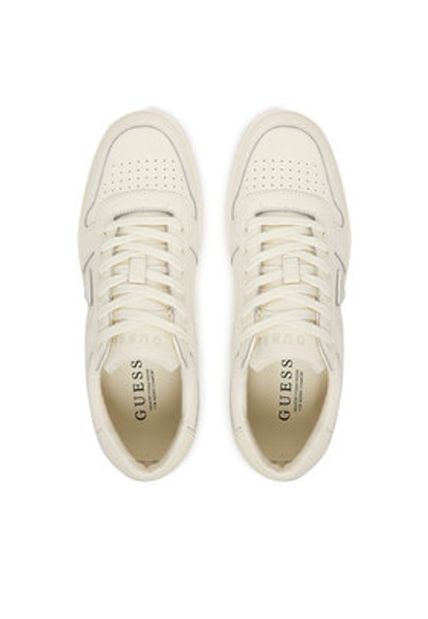Guess Sneakersy FMJUDD LEL12 Beżowy jasny. Kolor: beżowy. Materiał: skóra