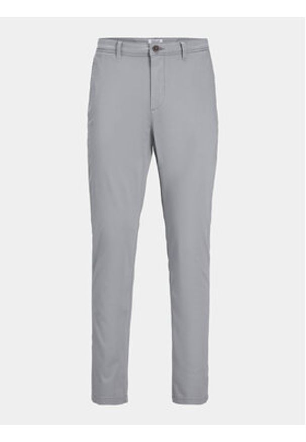 Jack & Jones - Jack&Jones Chinosy Marco 12150148 Szary Slim Fit. Kolor: szary. Materiał: bawełna