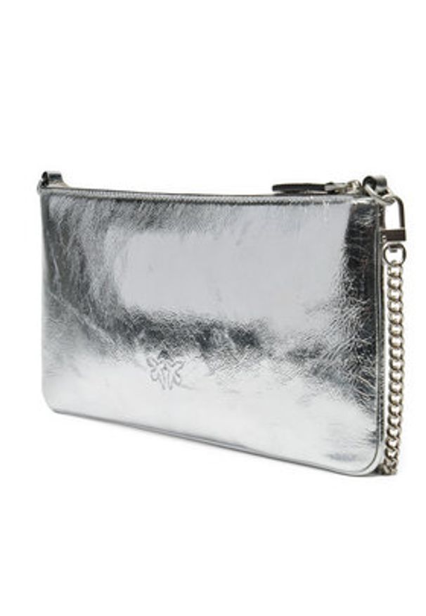 Pinko Torebka Horizontal Flat AI 24-25 PCPL 102747 A1VB Srebrny. Kolor: srebrny. Materiał: skórzane