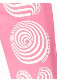 Love Moschino - LOVE MOSCHINO Spodnie dresowe W155609M 4457 Różowy Regular Fit. Kolor: różowy. Materiał: bawełna, dresówka #5