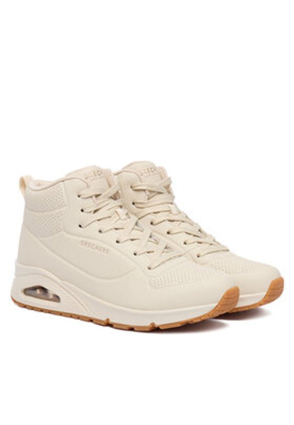 skechers - Skechers Sneakersy Uno 177097/OFWT Biały. Kolor: biały. Materiał: skóra