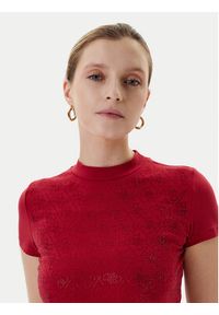 Guess T-Shirt W4BI26 J1314 Bordowy Regular Fit. Kolor: czerwony. Materiał: bawełna #5