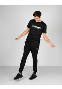 Les Hommes T-shirt Front Logo | LKT202 700P | Regular Fit Mercerized Cotton T-Shirt | Mężczyzna | Czarny. Okazja: na co dzień. Kolor: czarny. Materiał: bawełna. Wzór: nadruk. Styl: casual