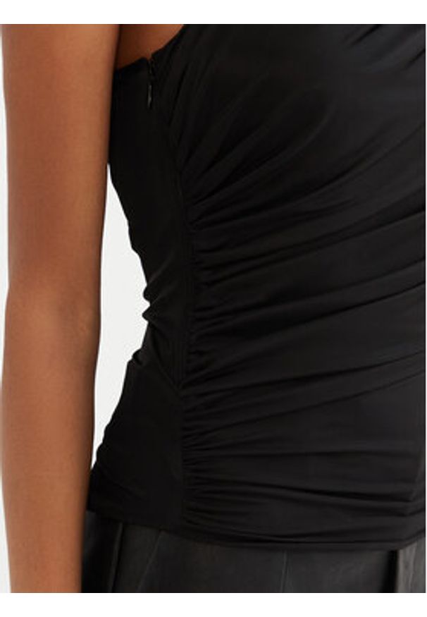 Pinko - PINKO Top 105048 A2F1 Czarny Slim Fit. Kolor: czarny. Materiał: syntetyk