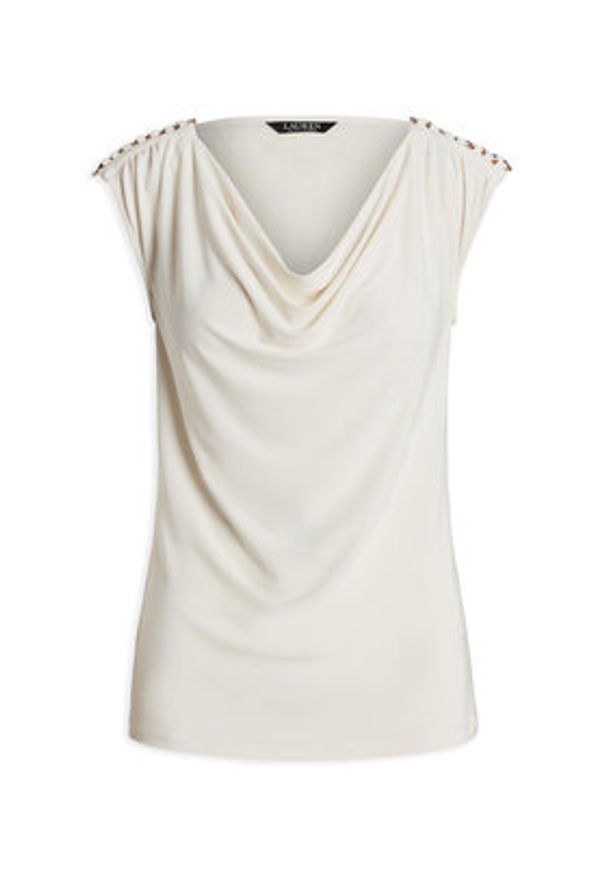 Lauren Ralph Lauren - LAUREN RALPH LAUREN Bluzka 200898441001 Écru Relaxed Fit. Kolor: kremowy. Materiał: syntetyk