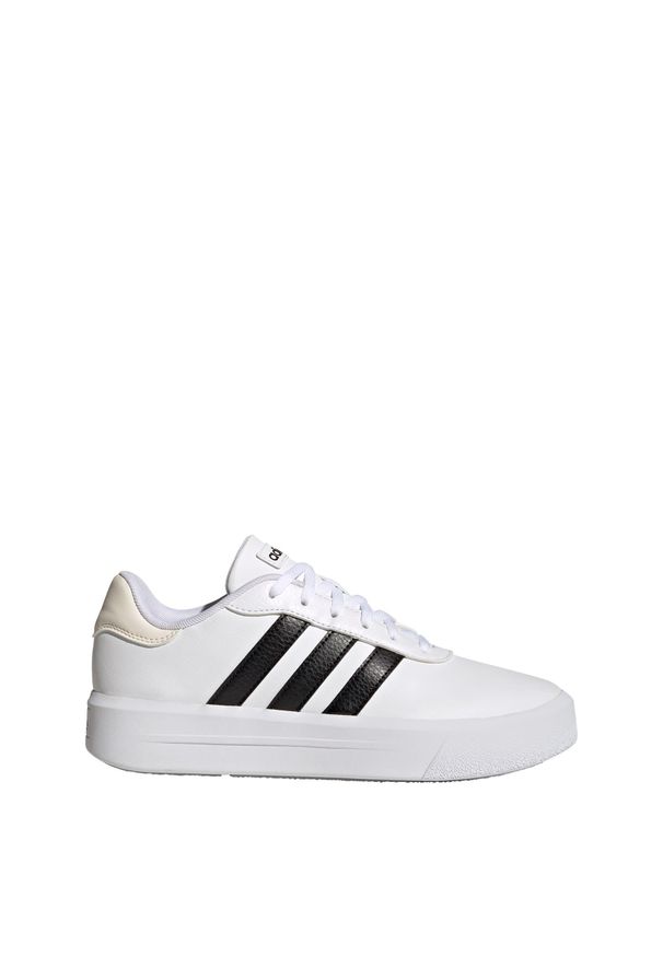 Adidas - Court Platform Shoes. Kolor: biały, wielokolorowy, czarny. Materiał: materiał. Obcas: na platformie