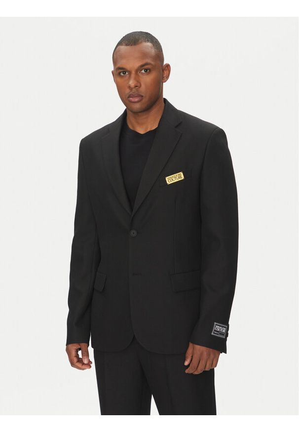 Versace Jeans Couture Marynarka 78GAQ704 Czarny Slim Fit. Kolor: czarny. Materiał: syntetyk