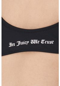 Juicy Couture dwuczęściowy strój kąpielowy kolor czarny miękka miseczka. Kolor: czarny. Wzór: nadruk #2