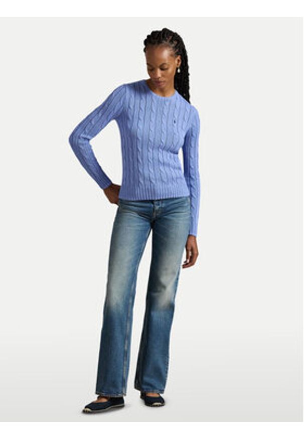 Polo Ralph Lauren Sweter 211891640003 Niebieski Regular Fit. Typ kołnierza: polo. Kolor: niebieski. Materiał: bawełna