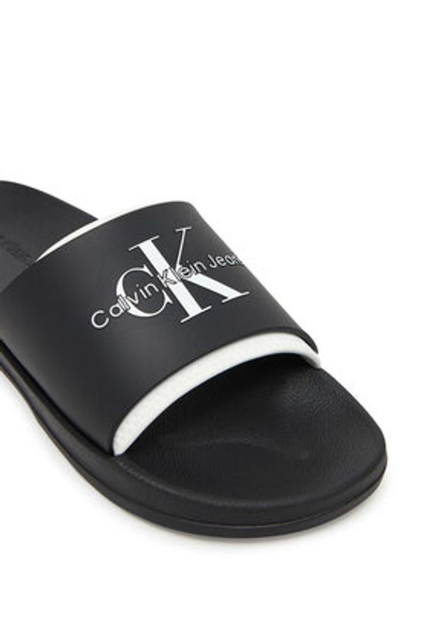 Calvin Klein Jeans Klapki Slide Rubber Neoprene Monologo YM0YM00361 Czarny. Kolor: czarny. Materiał: syntetyk