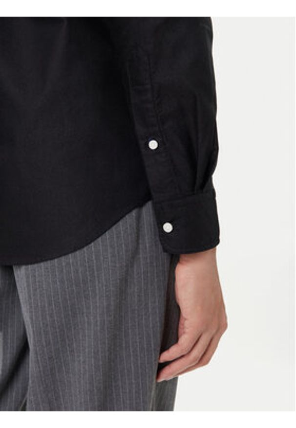 TOMMY HILFIGER - Tommy Hilfiger Koszula Solid Heritage MW0MW35774 Czarny Regular Fit. Kolor: czarny. Materiał: bawełna