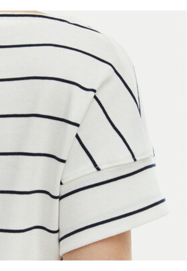 TOMMY HILFIGER - Tommy Hilfiger T-Shirt WW0WW49723 Écru Loose Fit. Kolor: kremowy. Materiał: bawełna
