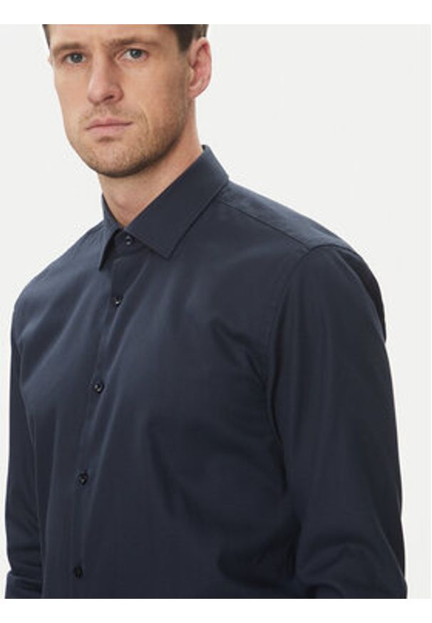 Hugo - HUGO Koszula Kenno 50539707 Granatowy Slim Fit. Kolor: niebieski. Materiał: bawełna