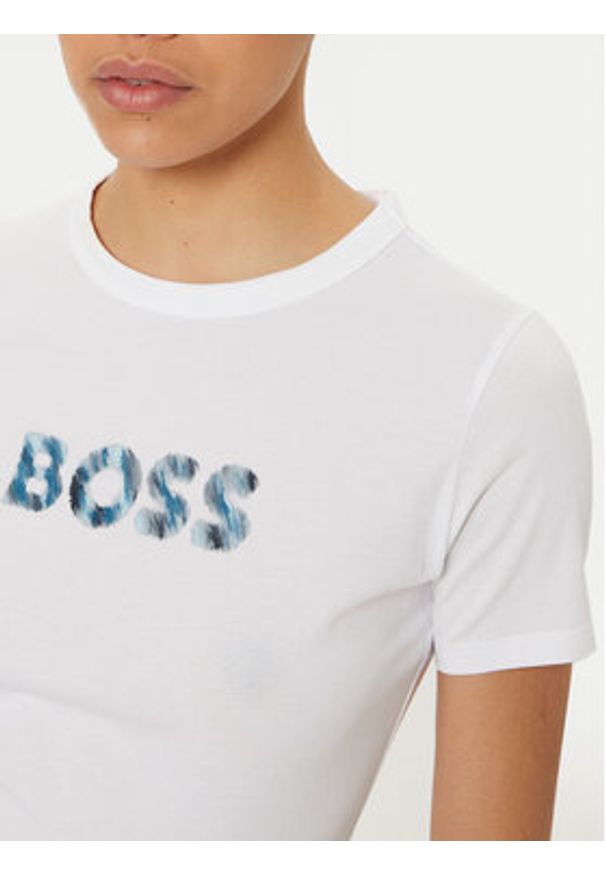 BOSS T-Shirt C_Elogo 50535322 Biały Regular Fit. Kolor: biały. Materiał: bawełna