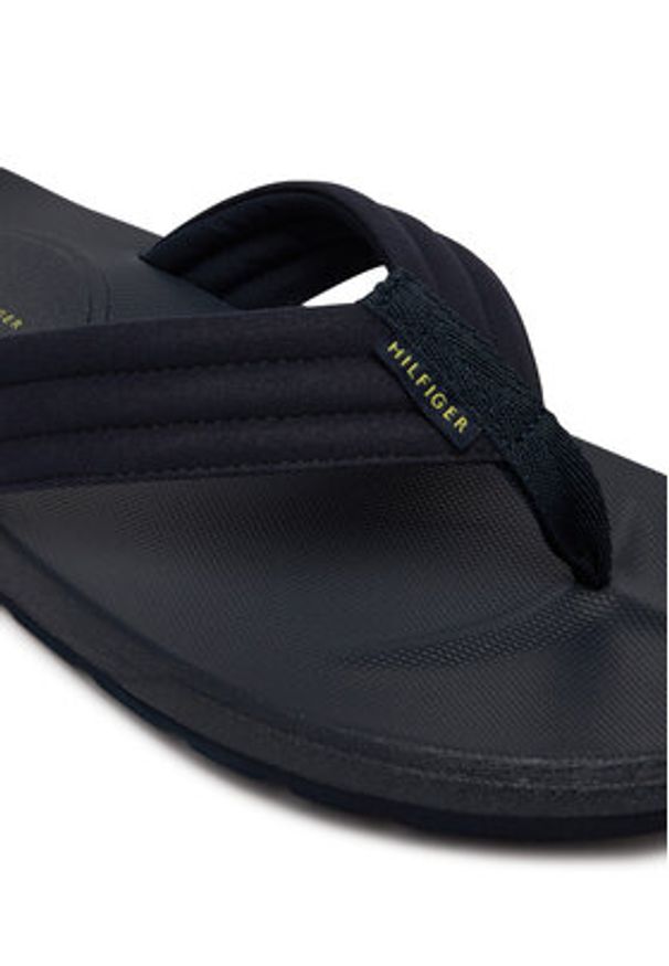 TOMMY HILFIGER - Tommy Hilfiger Japonki Molded Hilfiger Lth Beach Sandal FM0FM05802 Granatowy. Kolor: niebieski. Materiał: syntetyk