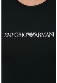 Emporio Armani Underwear t-shirt damski kolor czarny. Kolor: czarny. Materiał: bawełna. Długość rękawa: krótki rękaw. Długość: krótkie. Wzór: nadruk