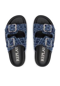 Replay - REPLAY Klapki GWF5E.000.C0015T Niebieski. Kolor: niebieski. Materiał: materiał #5