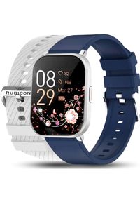 Rubicon - Smartwatch srebrny sportowy z dwoma paskami zestaw. Rodzaj zegarka: smartwatch. Kolor: srebrny. Styl: sportowy