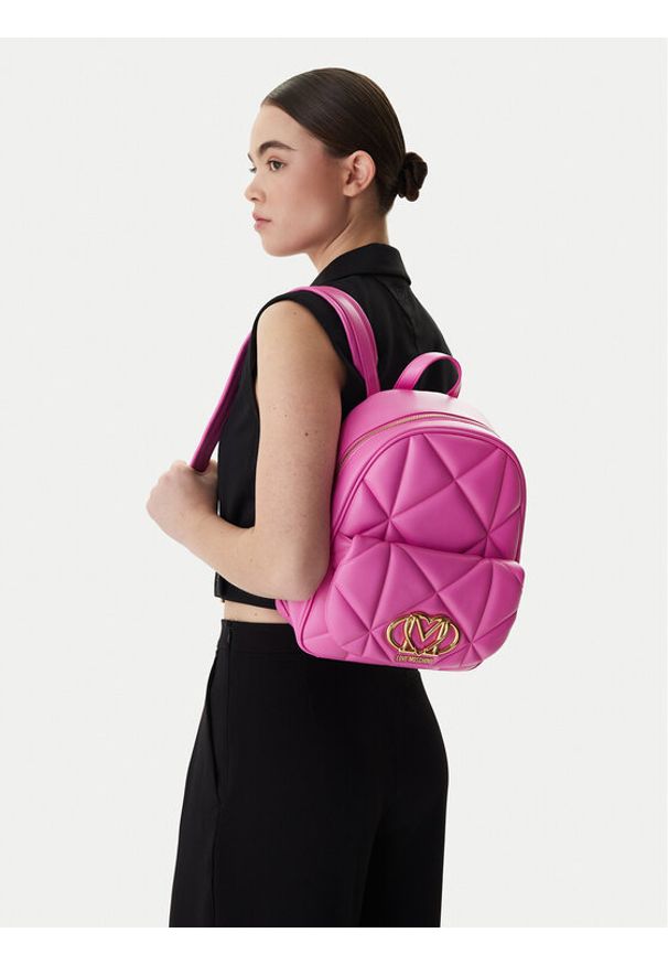 Love Moschino - LOVE MOSCHINO Plecak JC4037PP1OLC0604 Różowy. Kolor: różowy. Materiał: skóra