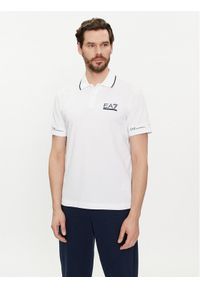 EA7 Emporio Armani Polo 3DPF19 PJ04Z 1100 Biały Regular Fit. Typ kołnierza: polo. Kolor: biały. Materiał: bawełna