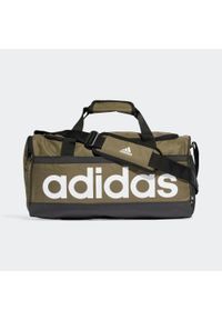 Adidas - Essentials Linear Duffel Bag Medium. Kolor: wielokolorowy, czarny, zielony. Materiał: materiał