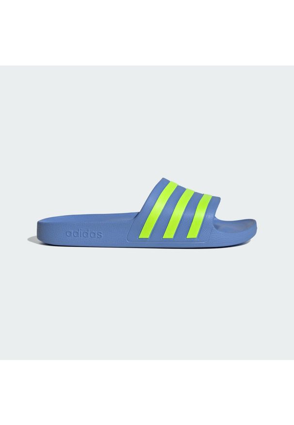 Adidas - Klapki adilette Aqua. Kolor: niebieski, wielokolorowy, żółty. Sezon: lato. Styl: sportowy