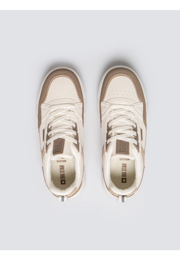 Big-Star - Sneakersy damskie beżowe OO274A151 801. Okazja: na co dzień, na spacer. Nosek buta: okrągły. Kolor: beżowy. Materiał: skóra ekologiczna. Sport: turystyka piesza