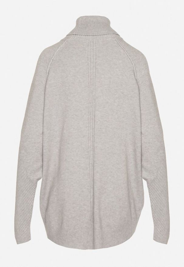 Born2be - Szary Klasyczny Golf z Dodatkiem Kaszmiru Zoirmosa. Okazja: na co dzień, na spotkanie biznesowe, do pracy. Typ kołnierza: golf. Kolor: szary. Materiał: kaszmir. Długość rękawa: długi rękaw. Długość: długie. Styl: klasyczny