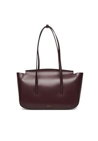 Calvin Klein Torebka Hardware Flap Tote Bag LV04F3145G Bordowy. Kolor: czerwony. Materiał: skórzane #4