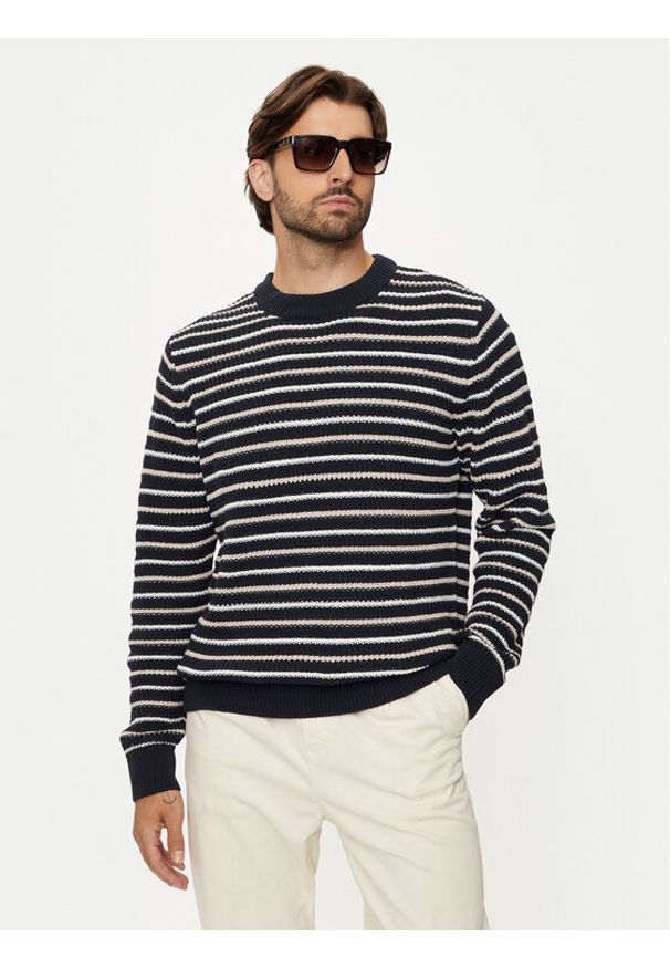 Jack & Jones - Jack&Jones Sweter Bronx 12264080 Granatowy Regular Fit. Kolor: niebieski. Materiał: syntetyk