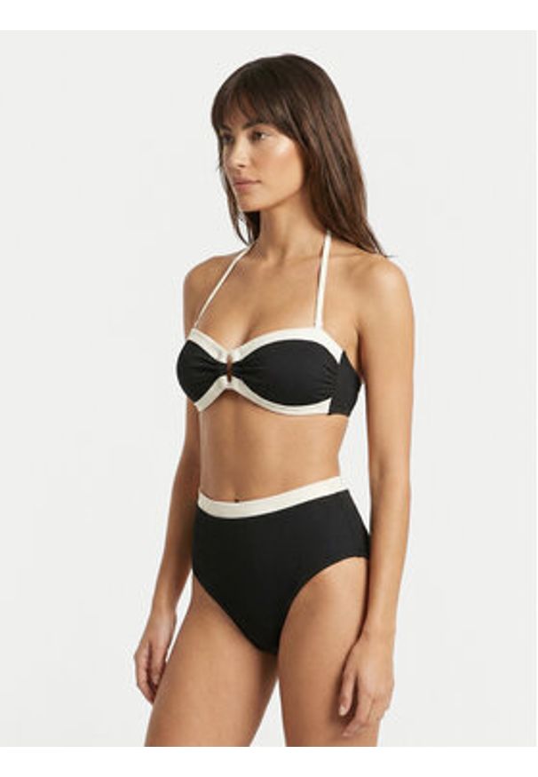 Seafolly Dół od bikini Band Wave 40775-305 Czarny. Kolor: czarny. Materiał: syntetyk