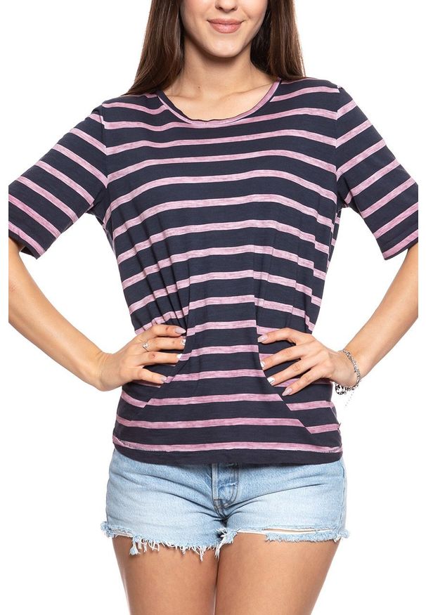 Mustang - MUSTANG T SHIRT DAMSKI Alina V Striped 1009025 11550