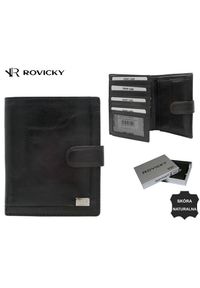ROVICKY - Portfel skórzany Rovicky PC-108L-BAR czarny. Kolor: czarny. Materiał: skóra #1