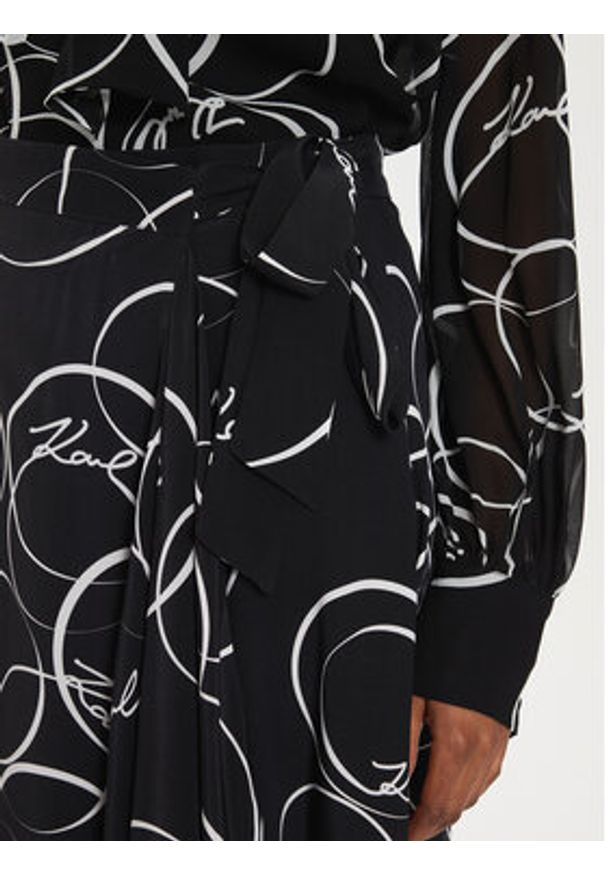 Karl Lagerfeld - KARL LAGERFELD Spódnica midi 245W1203 Czarny Regular Fit. Kolor: czarny. Materiał: wiskoza