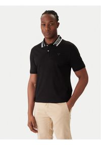 Guess Polo M6RP60 K7O64 Czarny Regular Fit. Typ kołnierza: polo. Kolor: czarny. Materiał: bawełna #1
