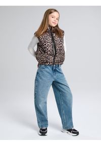 Sinsay - Jeansy barrel wide leg z efektem sprania - niebieski. Kolor: niebieski #1