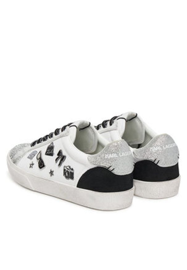 Karl Lagerfeld - KARL LAGERFELD Sneakersy KL60118E Biały. Kolor: biały. Materiał: skóra