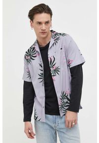 Billabong koszula bawełniana męska kolor fioletowy regular. Kolor: fioletowy. Materiał: bawełna. Długość rękawa: krótki rękaw. Długość: krótkie