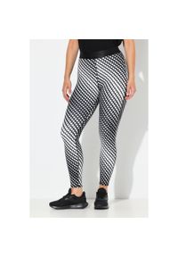 ULLA POPKEN - Damskie Legginsy sportowe kropki szybkoschnące elastyczny pas. Kolekcja: plus size. Kolor: czarny. Materiał: materiał, elastan, poliamid. Wzór: kropki #1