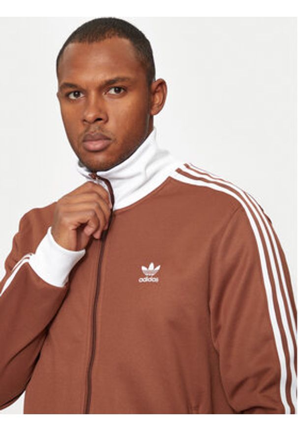 Adidas - adidas Bluza adicolor Classics Beckenbauer IY9879 Brązowy Slim Fit. Kolor: brązowy. Materiał: bawełna