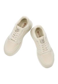 Big-Star - Beżowe Sneakersy Big Star Modne Obuwie Damskie. Okazja: na co dzień. Zapięcie: sznurówki. Kolor: beżowy. Materiał: syntetyk, materiał. Szerokość cholewki: normalna #5