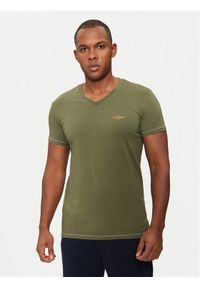 Aeronautica Militare T-Shirt AM1UTI004 Zielony Slim Fit. Kolor: zielony. Materiał: bawełna